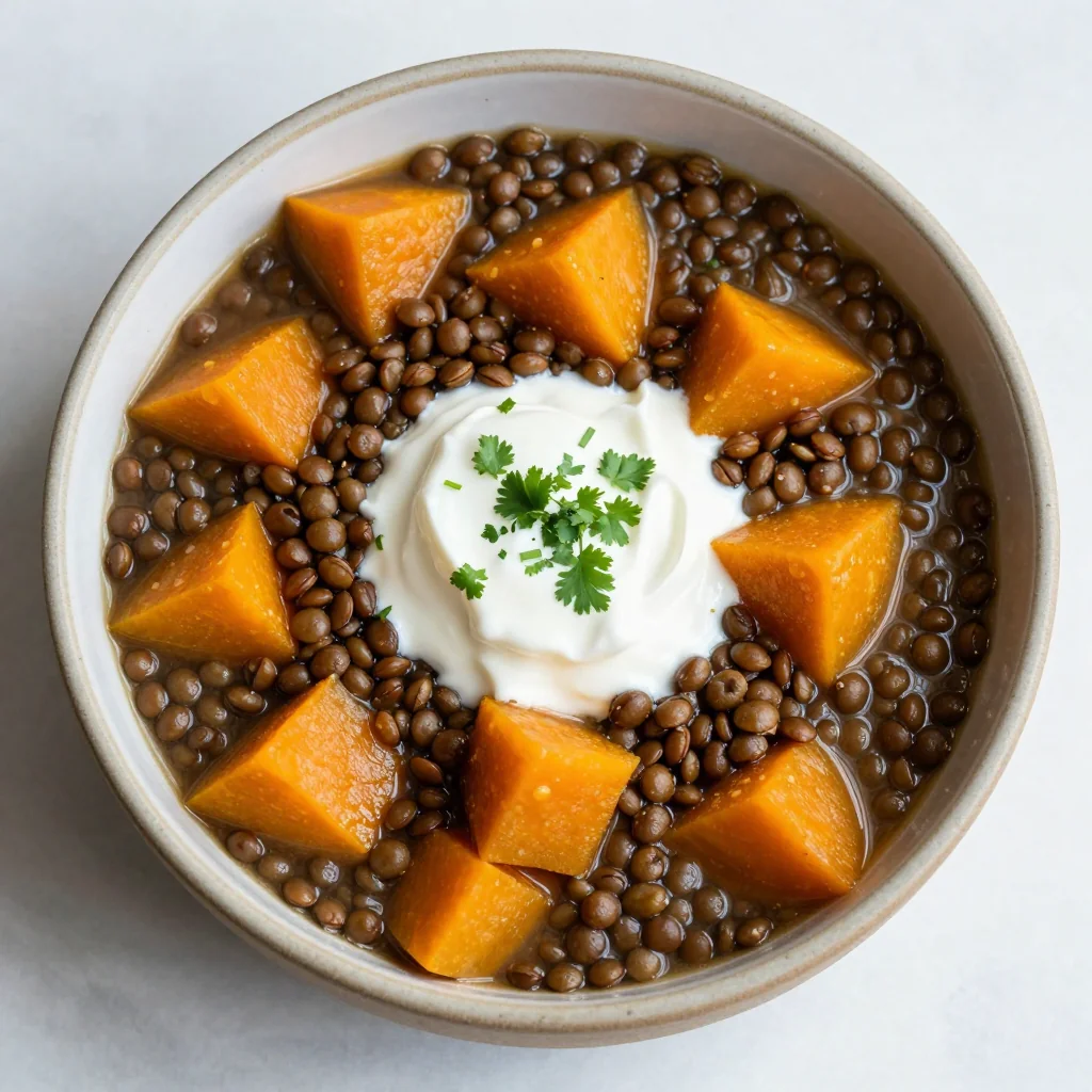 slow cooker lentil and winter squash stew for budget friendly dinners