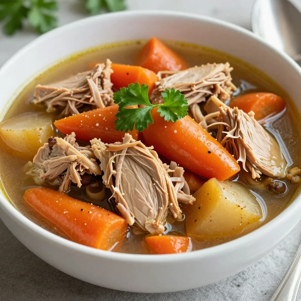 slow cooker turkey stew with parsnips and carrots for healthy january meals