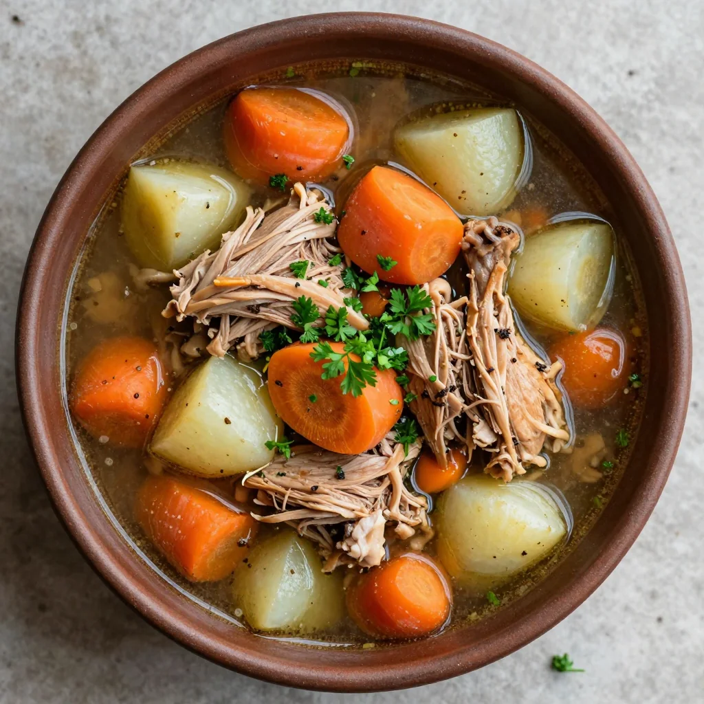 slow cooker turkey stew with parsnips and carrots for healthy january meals