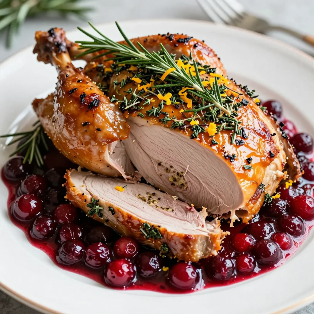 slowroasted herbcrusted turkey with cranberry sauce for holiday feasts