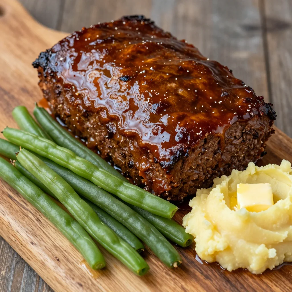 Southern Style Meatloaf with a brown sugar glaze
