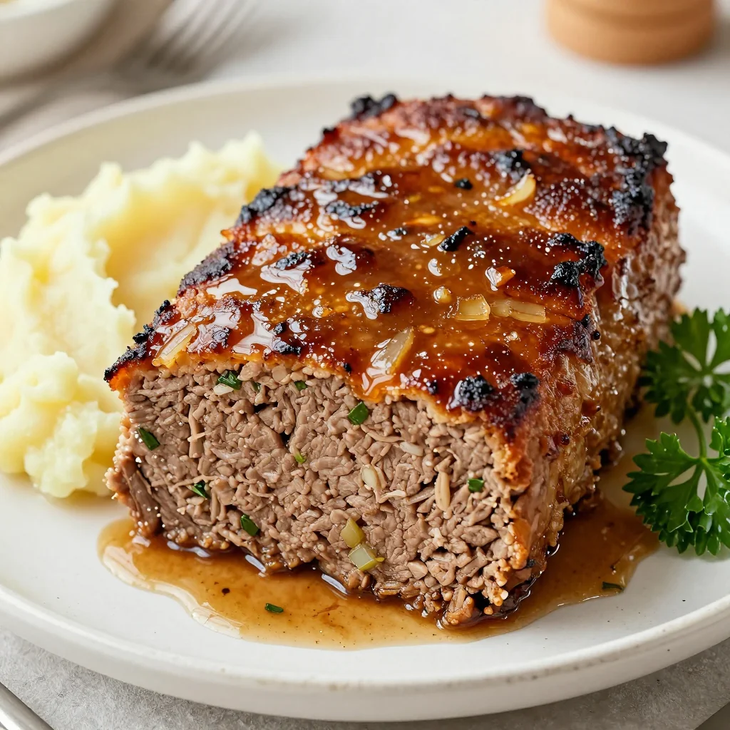 Southern Style Meatloaf with a brown sugar glaze