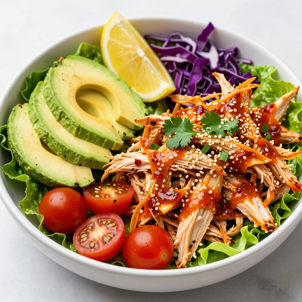 Spicy Chicken and Avocado Salad for Light Dinner