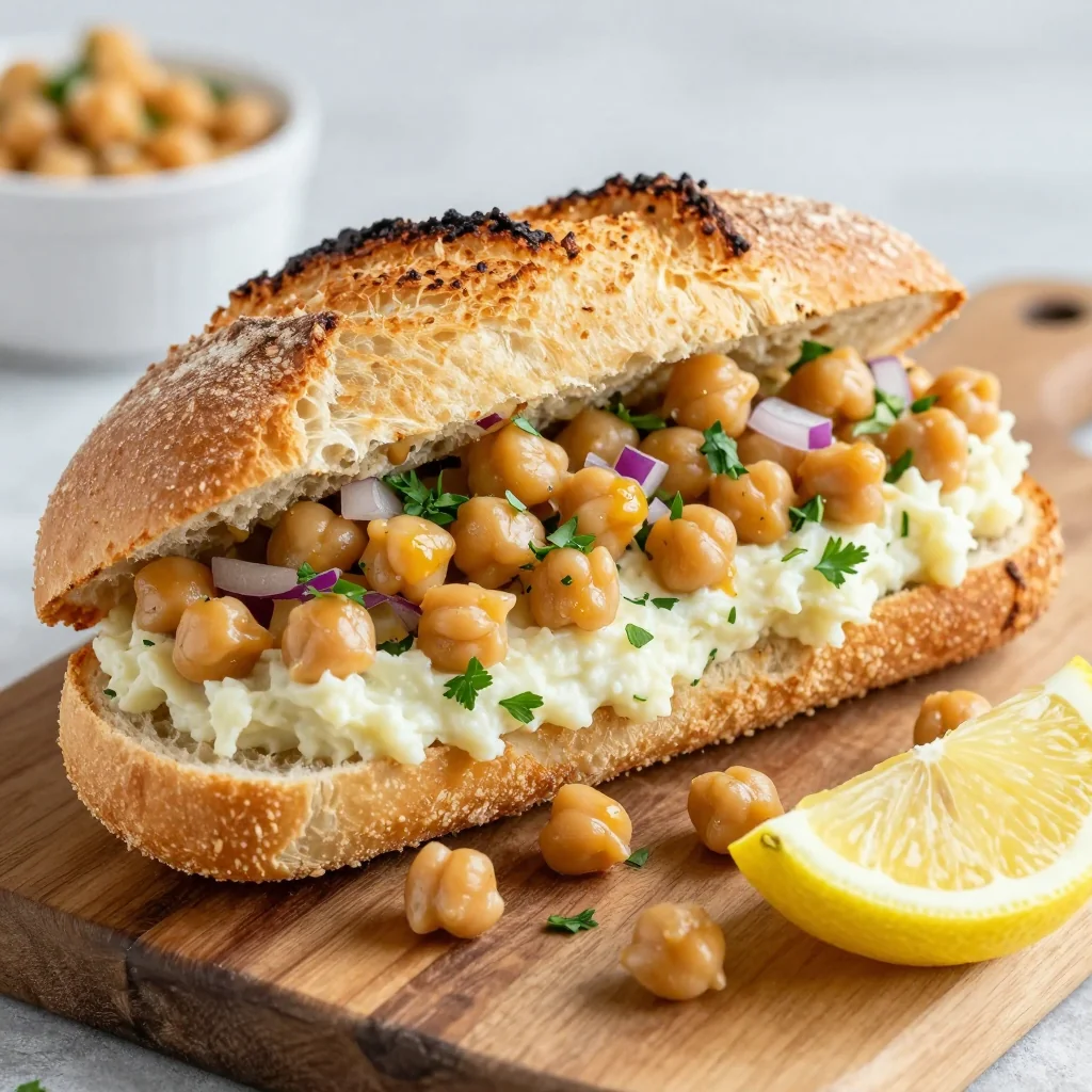 Spicy Chickpea Salad Sandwich for Quick Lunch