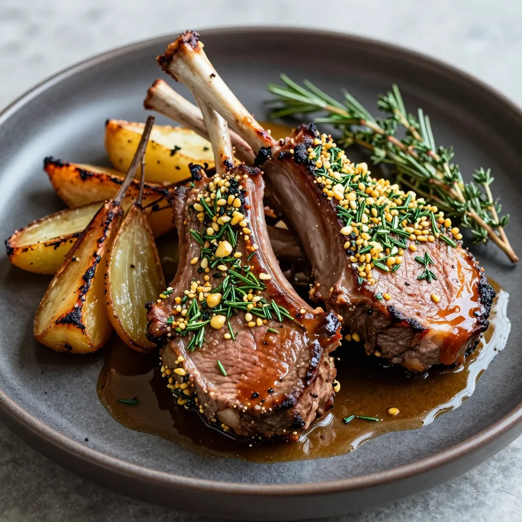tender herbcrusted roast lamb with garlic and thyme for christmas