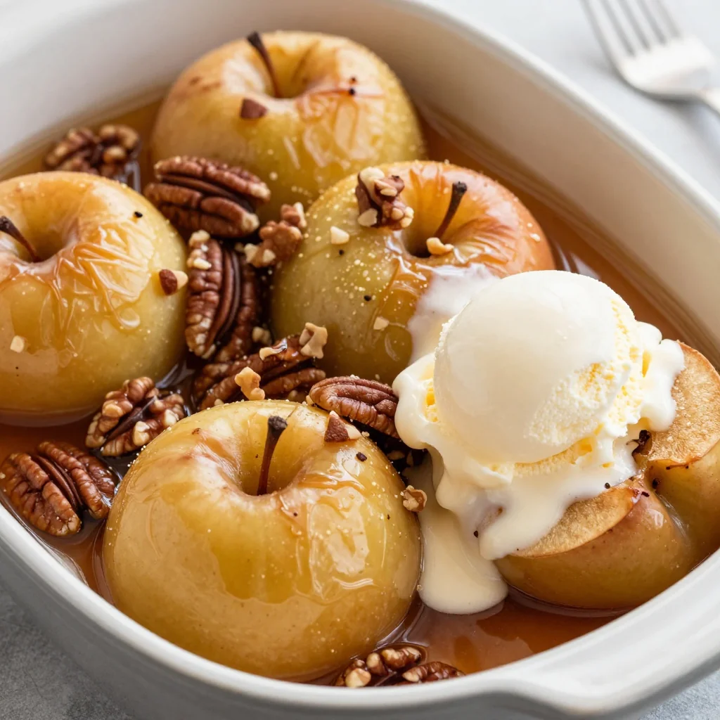 Warm Cinnamon Baked Apples with Nuts for January