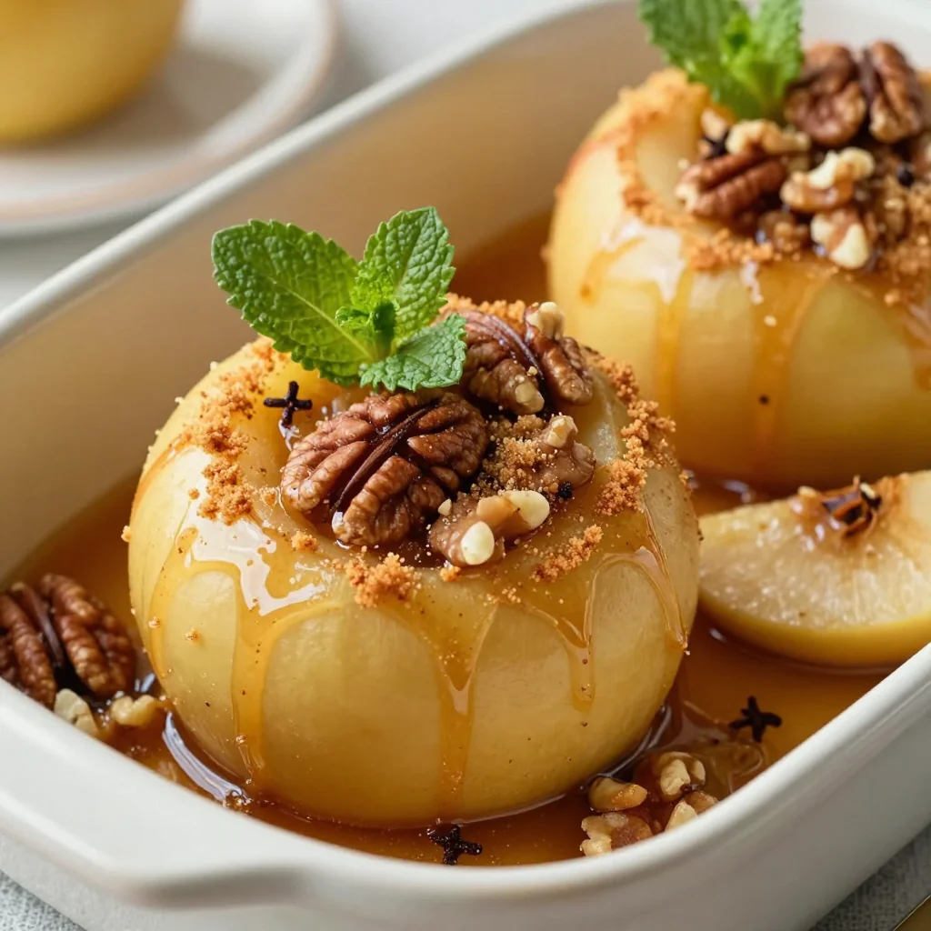 Warm Cinnamon Baked Apples with Nuts for January