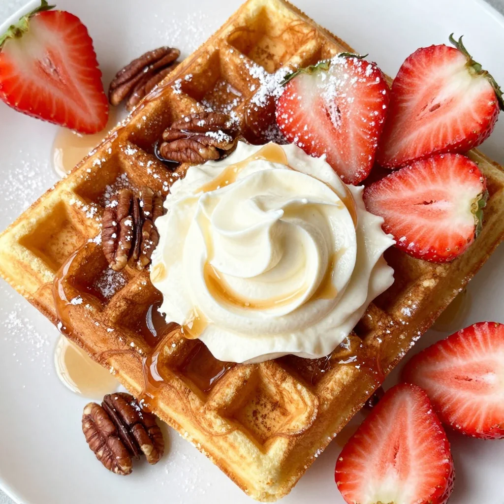 Warm Cinnamon Roll Waffles for Weekend Brunches