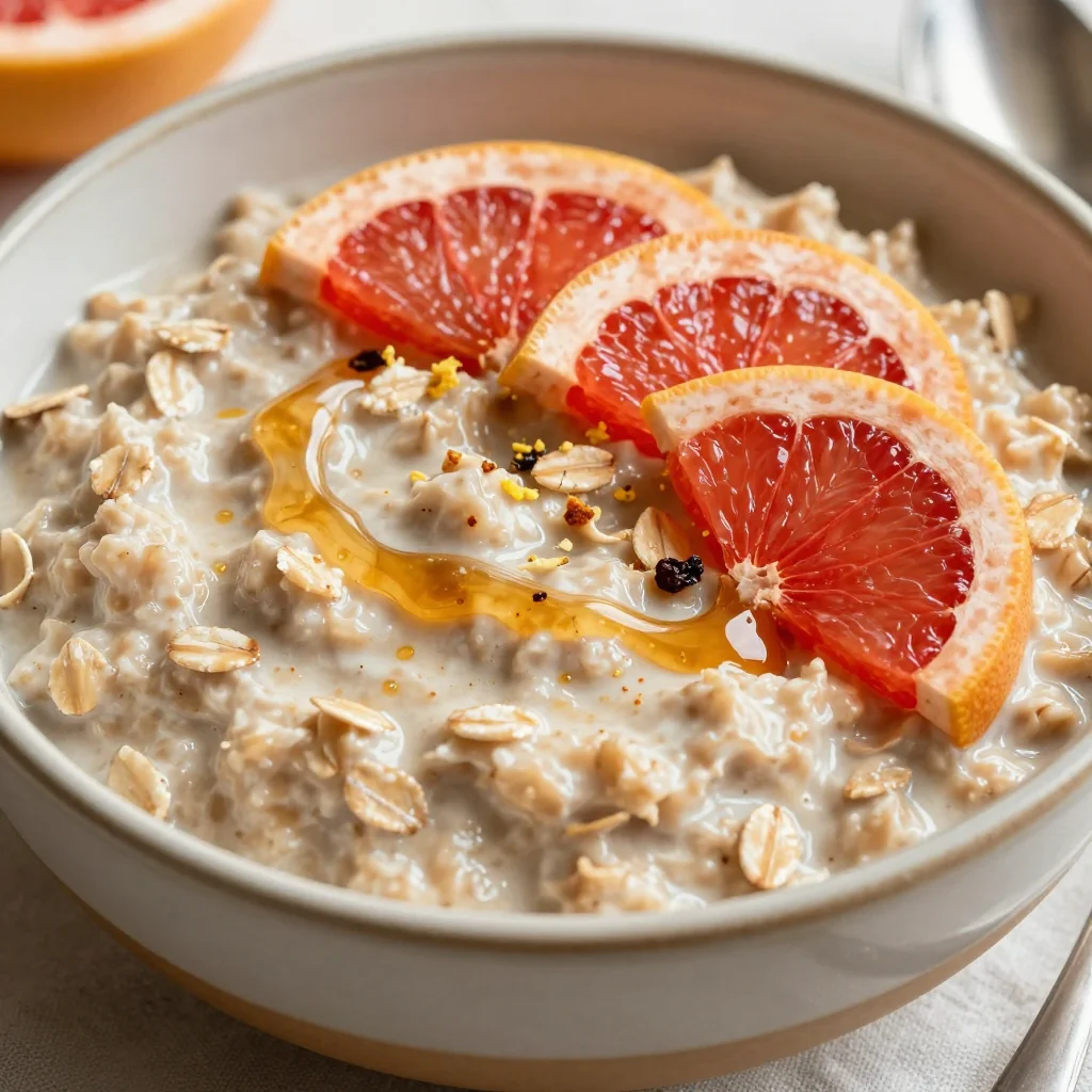 warm citrusspiced oatmeal with grapefruit and maple for slow mornings