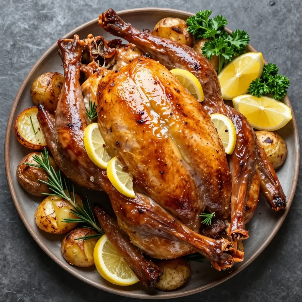 warm lemon garlic roasted turkey and potatoes for familyfriendly meals