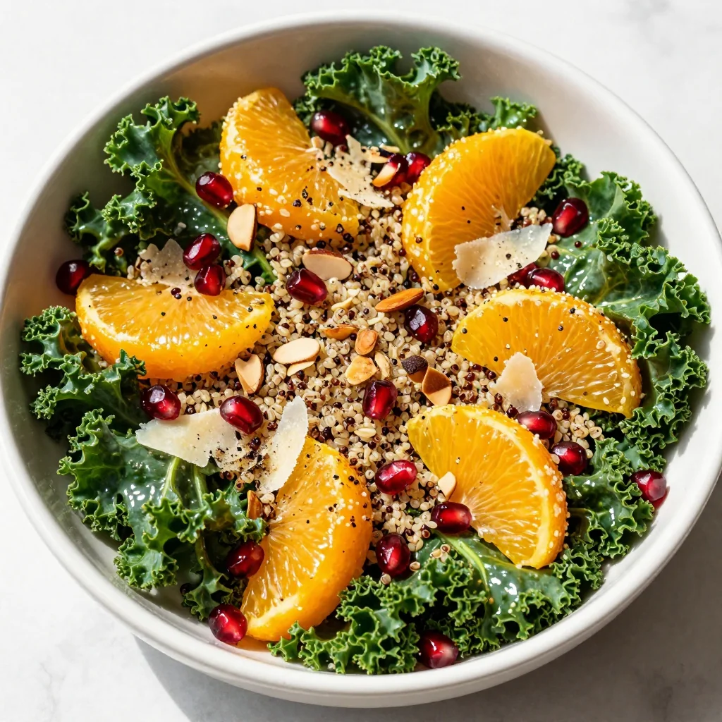 zesty kale and quinoa salad with citrus vinaigrette for festive lunches