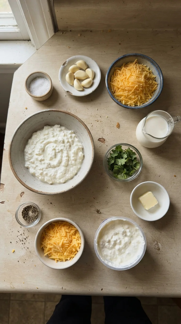 Ingredients for Best Cottage Cheese Queso Dip