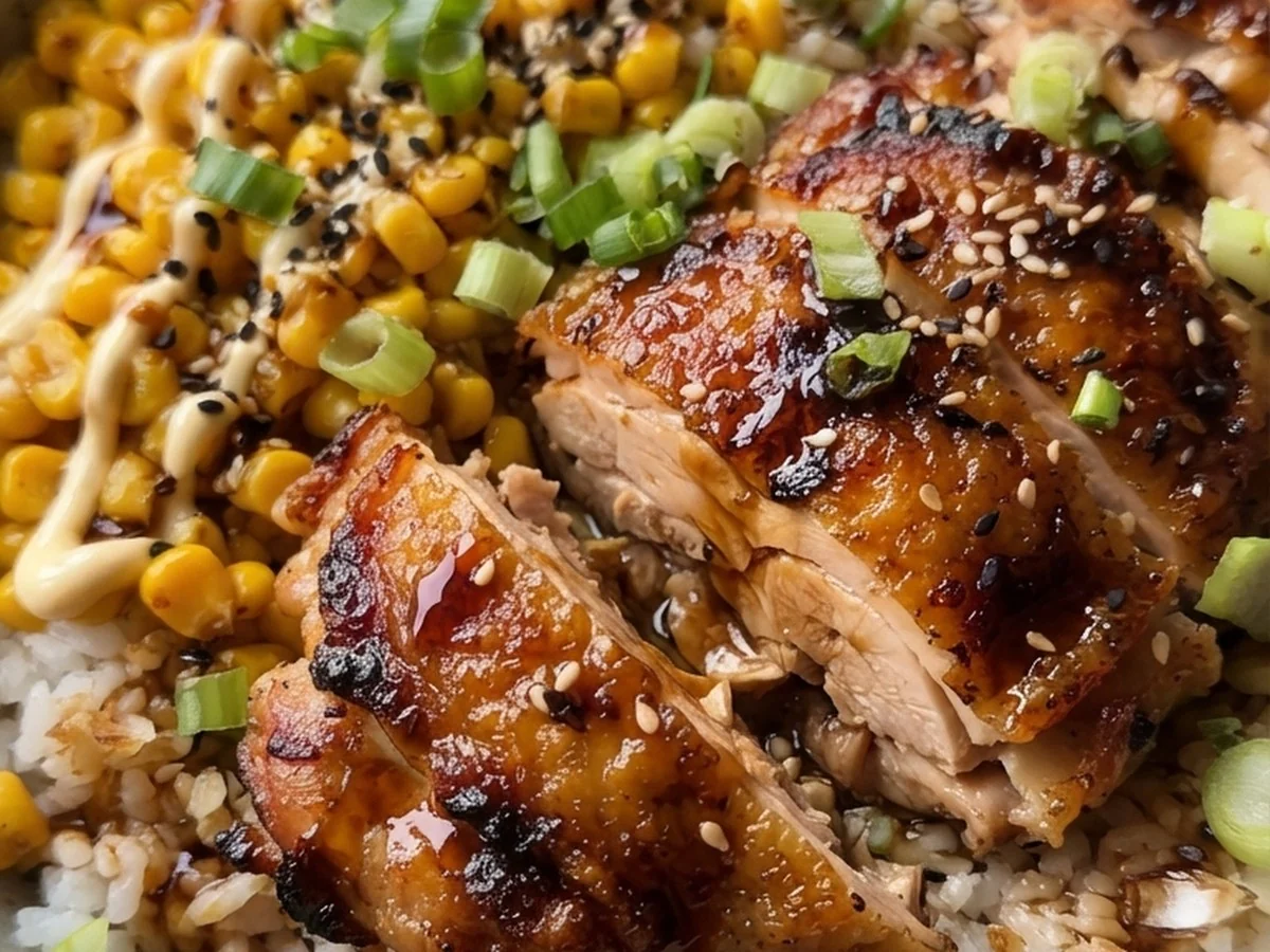 Savory Corn Chicken Rice Bowls
