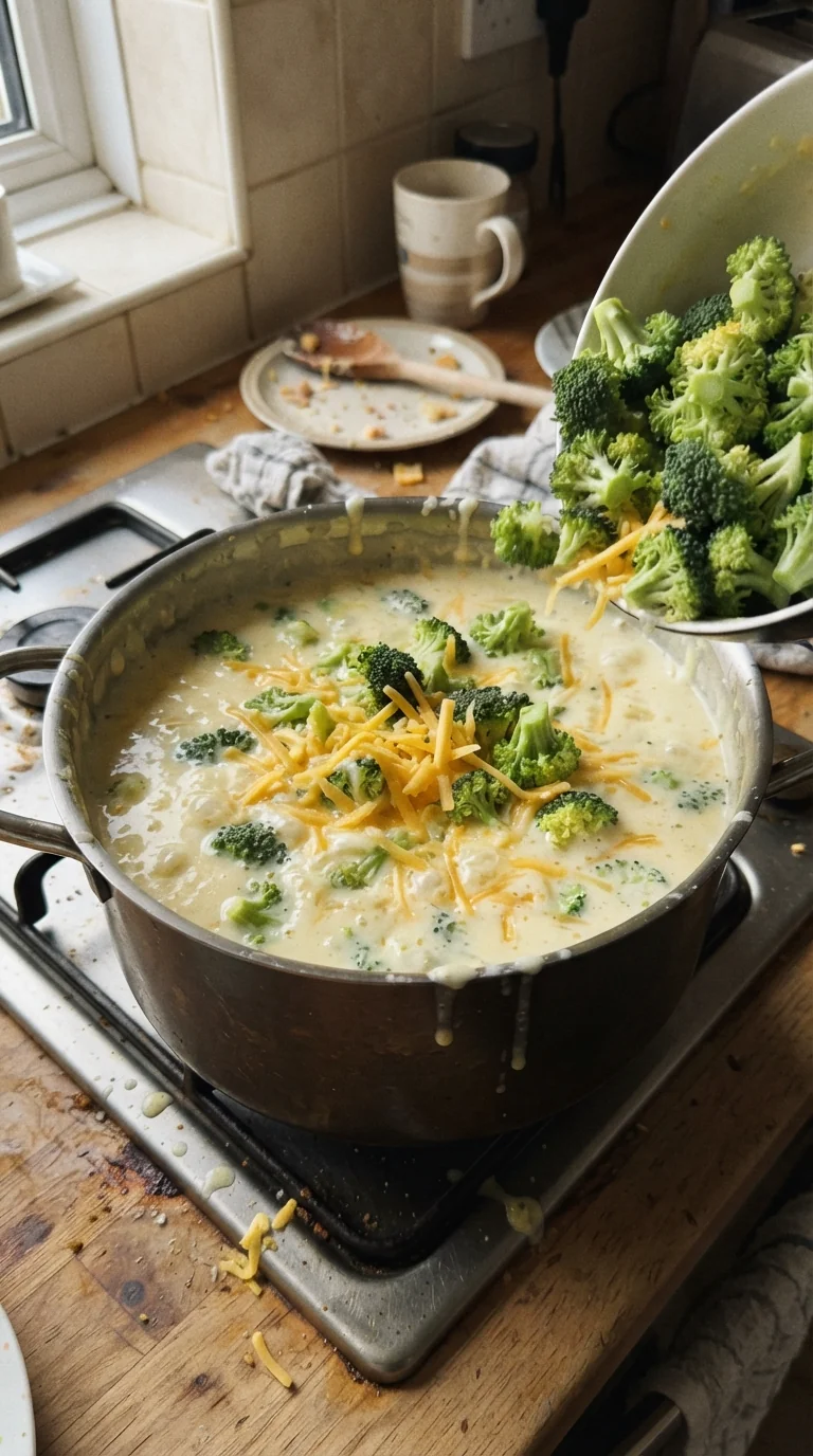 Step-by-step cooking of Creamy Cheesy Broccoli Soup