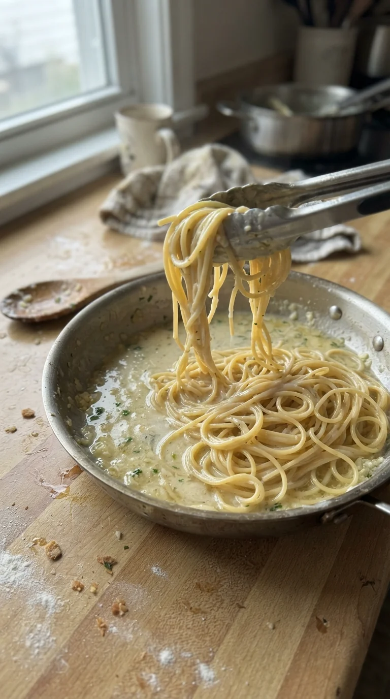 Step-by-step cooking of Creamy Garlic Butter Spaghetti Recipe