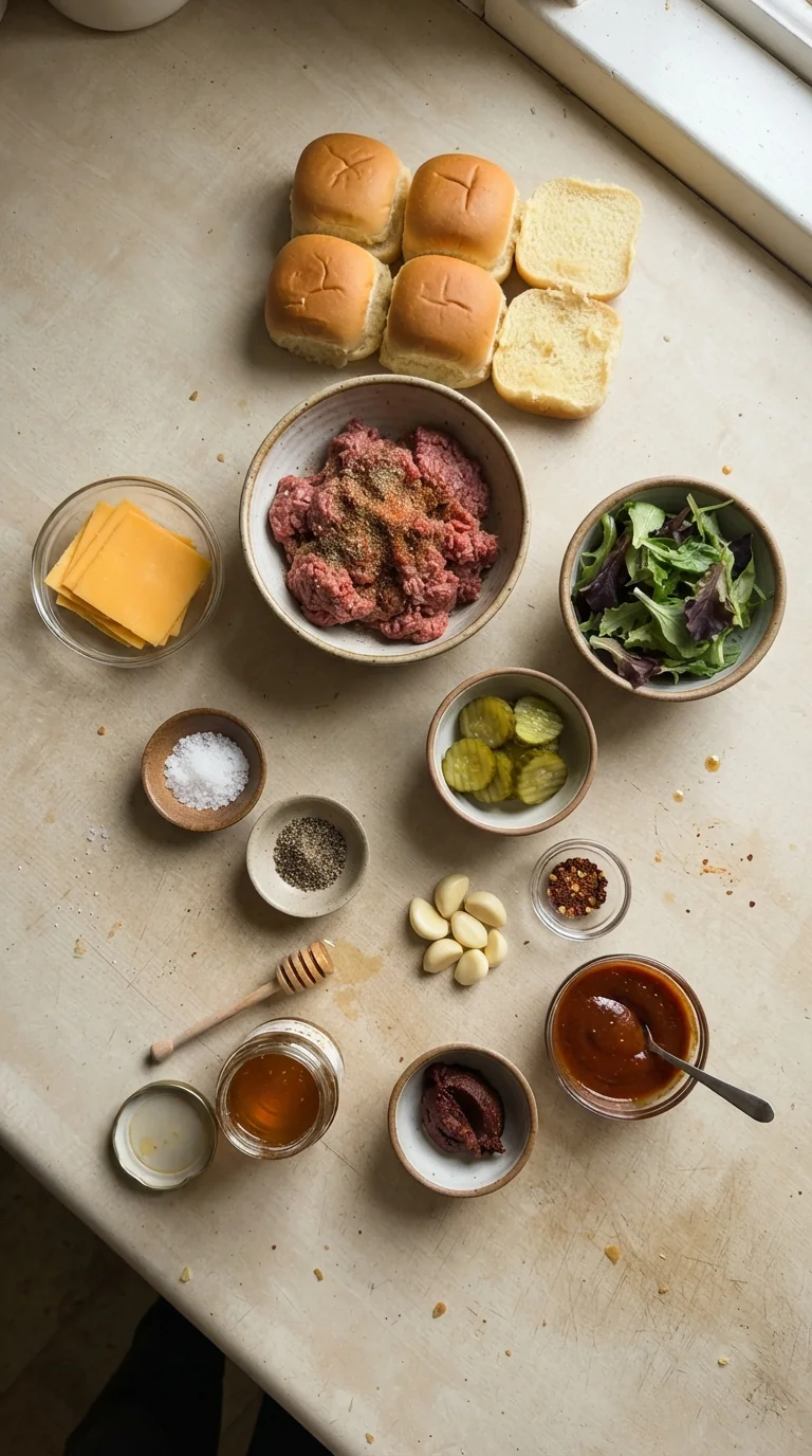 Ingredients for Honey Chipotle Garlic Sliders Recipe