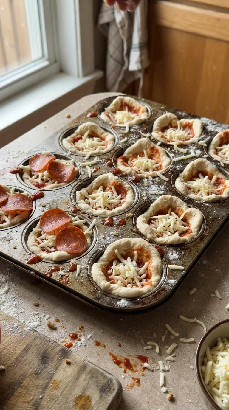 Step-by-step cooking of Easy Pizza Muffins Recipe