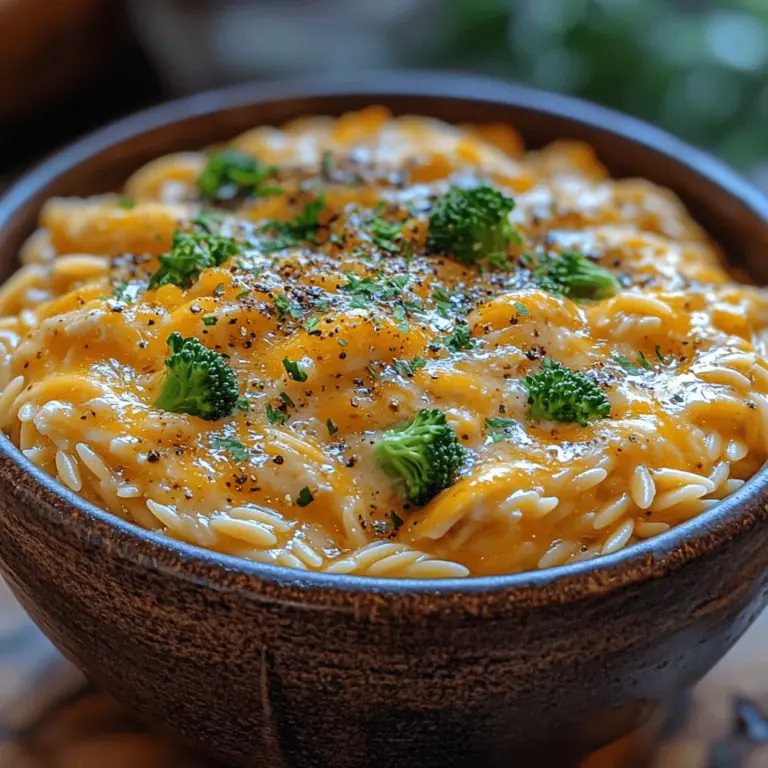The foundation of Cheesy Chicken Broccoli Orzo Delight lies in its carefully selected ingredients, each contributing to the overall taste and texture of the dish.