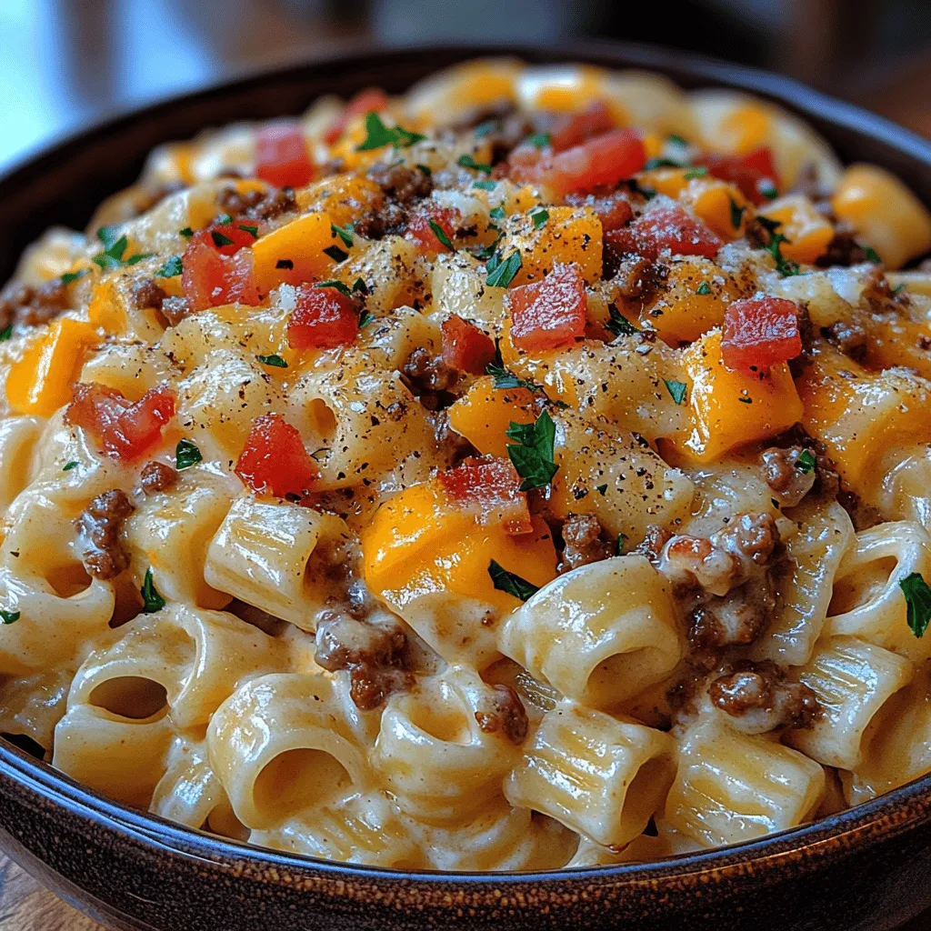 If you’re on the hunt for a dish that seamlessly blends the flavors of a classic cheeseburger with a creamy pasta experience, look no further than Loaded Cheeseburger Alfredo Pasta. This innovative recipe draws inspiration from the hearty, beloved cheeseburger while incorporating the rich, indulgent qualities of Alfredo sauce, making it a perfect choice for family dinners or gatherings with friends.