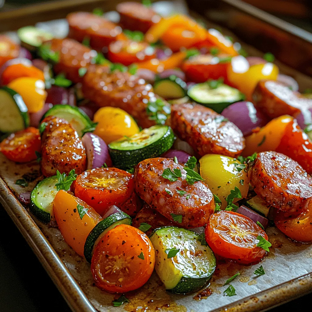 If you’re seeking a meal that’s as vibrant as it is delicious, look no further than the Sizzling Kielbasa & Rainbow Veggie Sheet Pan Delight. This dish bursts with color and flavor, showcasing the beauty of fresh ingredients while delivering a satisfying, hearty meal. The combination of juicy kielbasa and an array of colorful vegetables creates a delightful feast for the eyes as well as the palate.