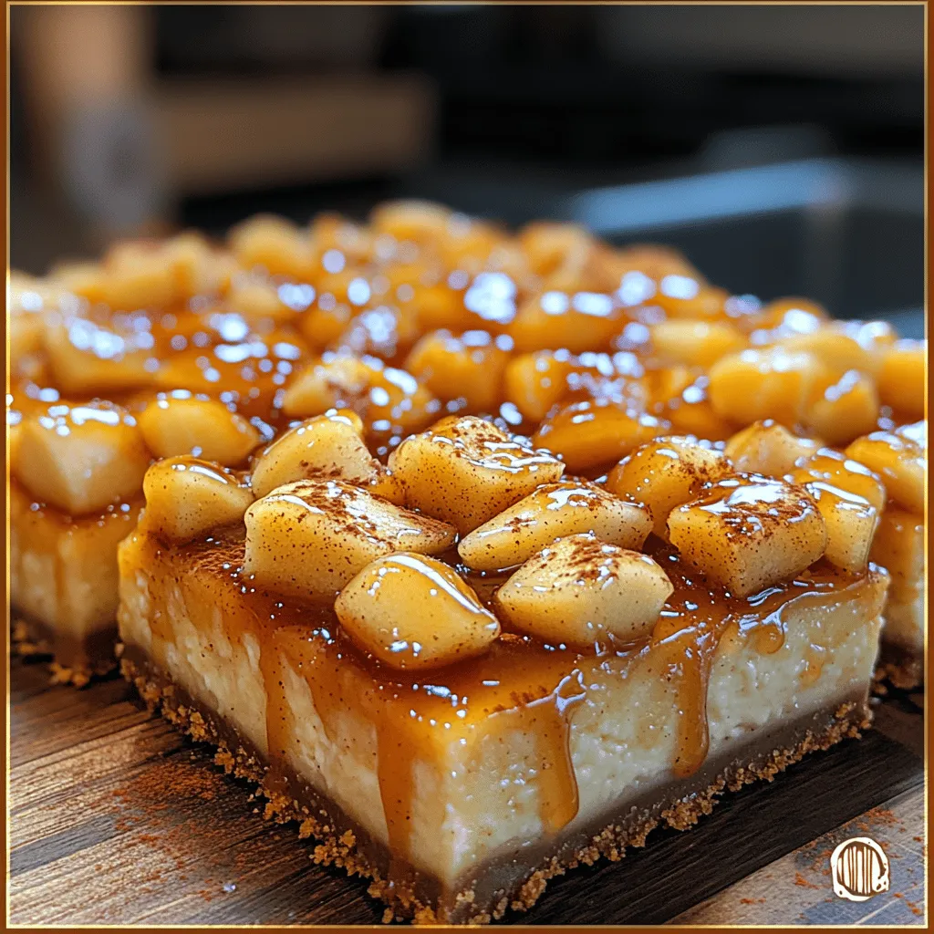 Caramel Apple Cheesecake Bars are the ultimate dessert that combines the creamy richness of cheesecake with the delightful crunch of fresh apples and the gooey sweetness of caramel. This dessert is not just a treat; it is a celebration of flavors and textures that will surely impress your family and friends. Imagine a buttery graham cracker crust supporting a luscious cream cheese filling, studded with tart apples and topped with a decadent layer of caramel. Whether it's for a holiday gathering, a potluck, or simply a sweet indulgence at home, these cheesecake bars are sure to be a hit.