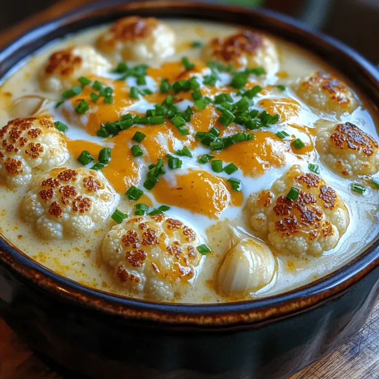 If you're in search of a comforting, hearty soup that warms both the body and soul, look no further than Creamy Roasted Garlic Cheddar Cauliflower Soup. This velvety creation combines the rich flavors of roasted garlic and sharp cheddar cheese with the subtle, nutty profile of cauliflower, resulting in a dish that is both nutritious and indulgent. Ideal for family dinners, meal prep, or a cozy night in, this soup offers a perfect balance of comfort and health benefits.