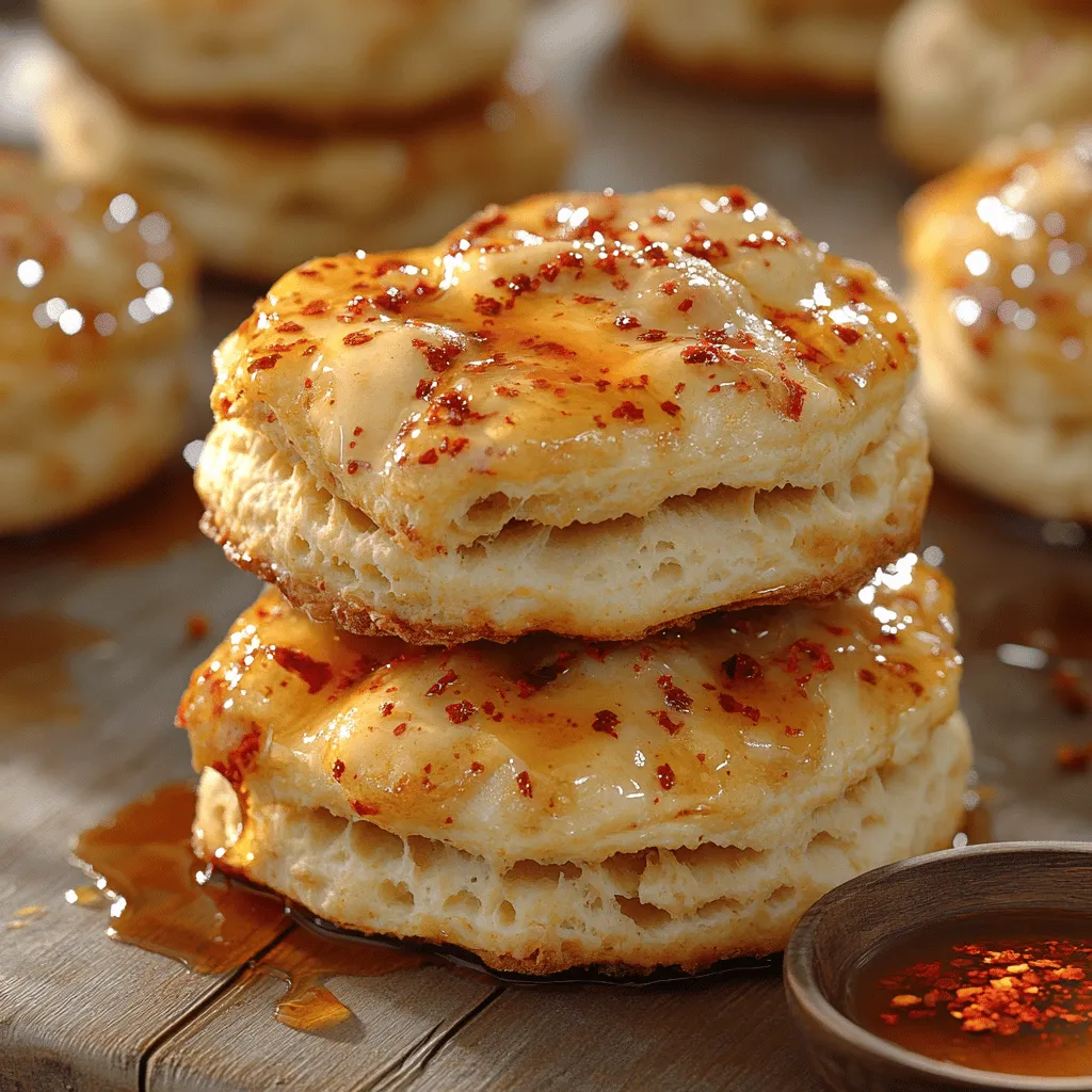Welcome to the delicious world of Spicy-Sweet Hot Honey Chicken Biscuits, where crispy fried chicken meets the perfect blend of sweet and spicy flavors. This dish is not just a meal; it’s an experience that tantalizes the taste buds and warms the soul. Imagine biting into a flaky, buttery biscuit stuffed with juicy, marinated chicken thighs that have been expertly fried to golden perfection. Drizzled with a homemade hot honey sauce that strikes just the right balance between sweetness and heat, this dish is sure to leave a lasting impression at any gathering, brunch, or even during a cozy family dinner.