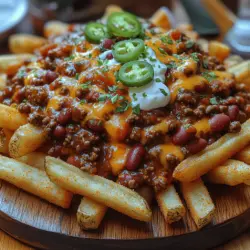 When it comes to comfort food, few dishes can rival the deliciousness of Cheesy Chili Bliss Fries. This mouthwatering creation is a perfect blend of crispy fries topped with savory chili and a creamy cheese sauce, making it an excellent choice for gatherings, game nights, or even a cozy family dinner. The combination of textures and flavors in this dish offers an indulgent experience that is hard to resist. Whether you’re entertaining friends or just treating yourself to a satisfying meal, Cheesy Chili Bliss Fries are sure to impress.