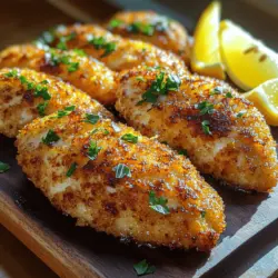 If you’re searching for a quick yet satisfying meal that appeals to both adults and children alike, look no further than Zesty Lemon Garlic Parmesan Chicken Tenders. This dish combines the zesty brightness of fresh lemon with the robust flavor of garlic and the nutty richness of Parmesan cheese, all enveloped in a crispy coating that will leave you craving more. Whether you’re preparing a cozy family dinner, hosting a lively party, or simply looking to enjoy a delightful meal any night of the week, these chicken tenders are versatile enough to fit any occasion.