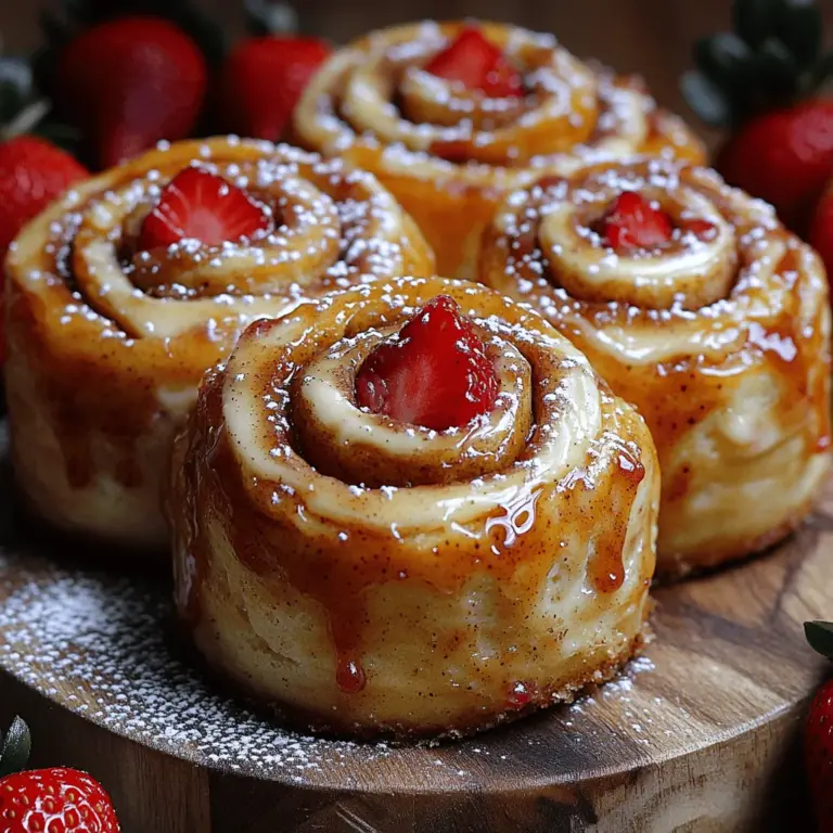 Imagine sinking your teeth into a soft, warm roll that marries the classic flavors of a cinnamon roll with the rich, creamy essence of cheesecake and the fresh brightness of strawberries. That’s exactly what you get with Strawberry Cheesecake Cinnabon Rolls—a delightful treat that elevates traditional pastries to new heights. These rolls are not only visually stunning, with their swirls of creamy filling and vibrant strawberry hues, but they also offer an explosion of flavors that is sure to please any palate.