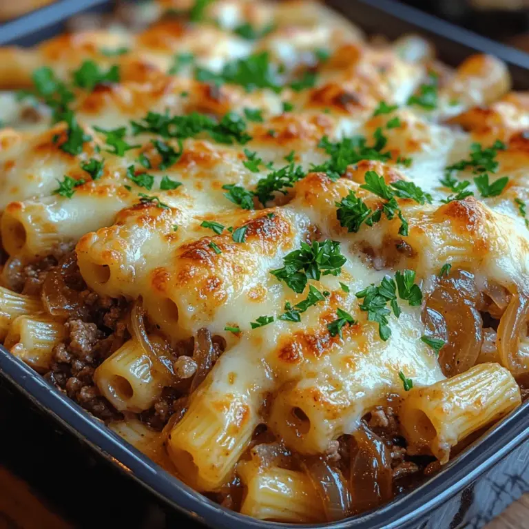 To create an unforgettable French Onion Beef Pasta Bake, it’s essential to understand how each ingredient contributes to the overall flavor profile of the dish. Let's take a closer look at the key components.