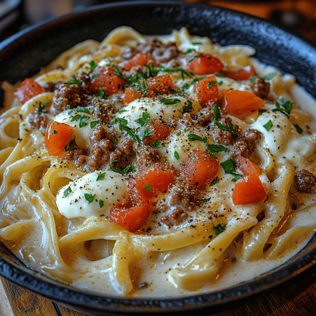 The concept of combining pasta and cheeseburgers isn’t entirely new. In recent years, culinary creativity has led to the rise of hybrid dishes that take the best elements from different cuisines and merge them into one. The Cheeseburger Alfredo Delight is a prime example of this trend—drawing inspiration from classic American cuisine while embracing the Italian love for pasta.