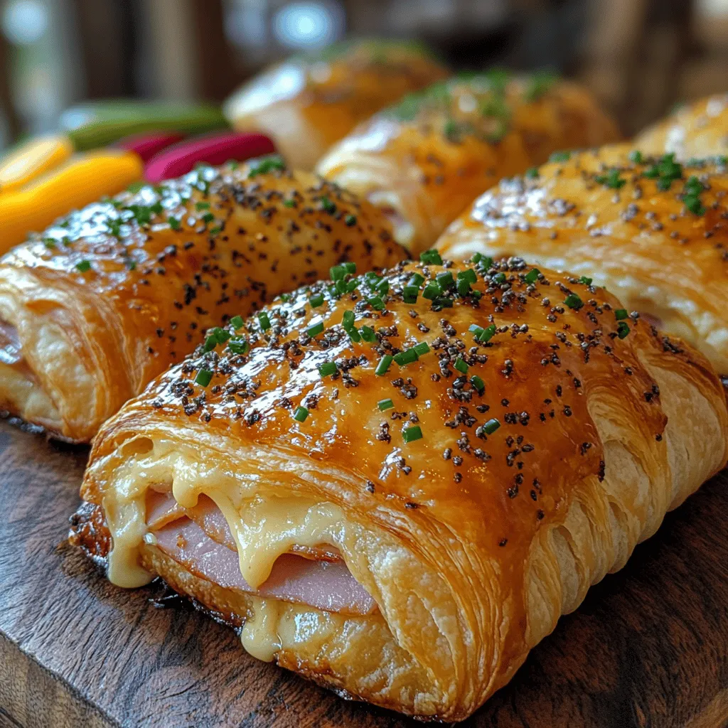 Gourmet baked ham and cheese croissants offer a delightful fusion of flaky pastry and rich, savory fillings, making them the perfect addition to any breakfast or brunch spread. These luxurious treats can also serve as a satisfying snack throughout the day, appealing to both casual eaters and culinary connoisseurs alike. What makes these croissants particularly enticing is their versatility; they can be enjoyed warm, straight from the oven, or even at room temperature, making them an ideal option for gatherings or picnics.