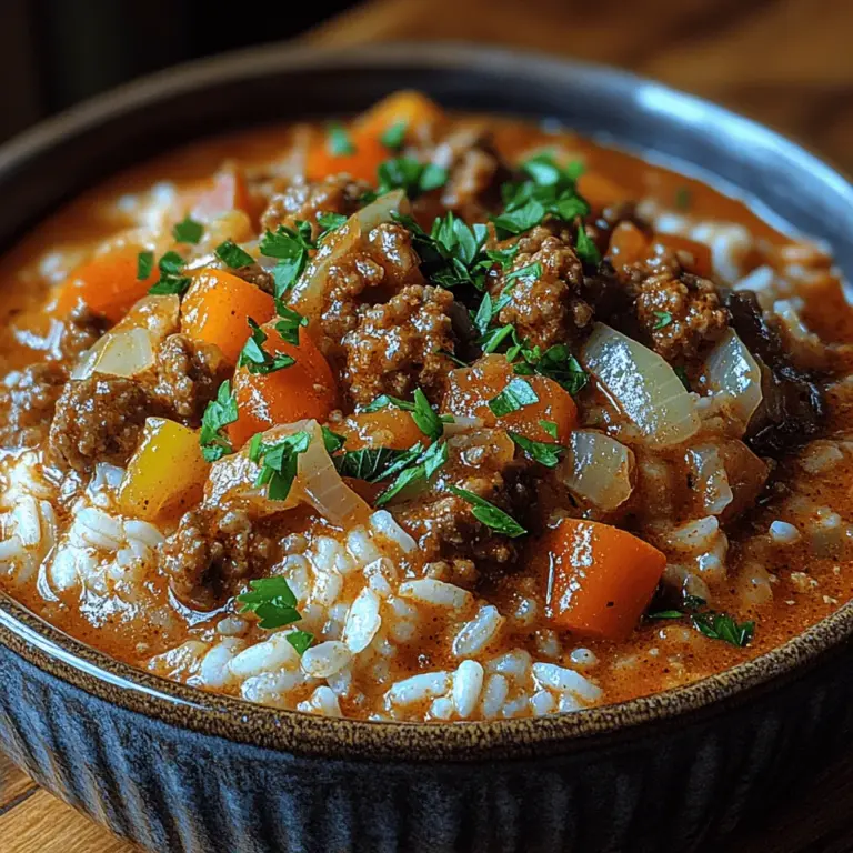 If you're searching for a dish that embodies warmth, comfort, and a burst of flavor, look no further than Paprika Heaven: Comforting Beef & Rice Delight. This delightful recipe brings together succulent ground beef, fluffy rice, and the rich, smoky essence of paprika, creating a meal that's not only satisfying but also incredibly easy to prepare. In today’s fast-paced world, the appeal of a quick yet hearty dinner option is undeniable, and this dish checks all the boxes. With its vibrant flavors and simple preparation, it's a perfect choice for busy weeknights, family gatherings, or even a comforting meal after a long day.