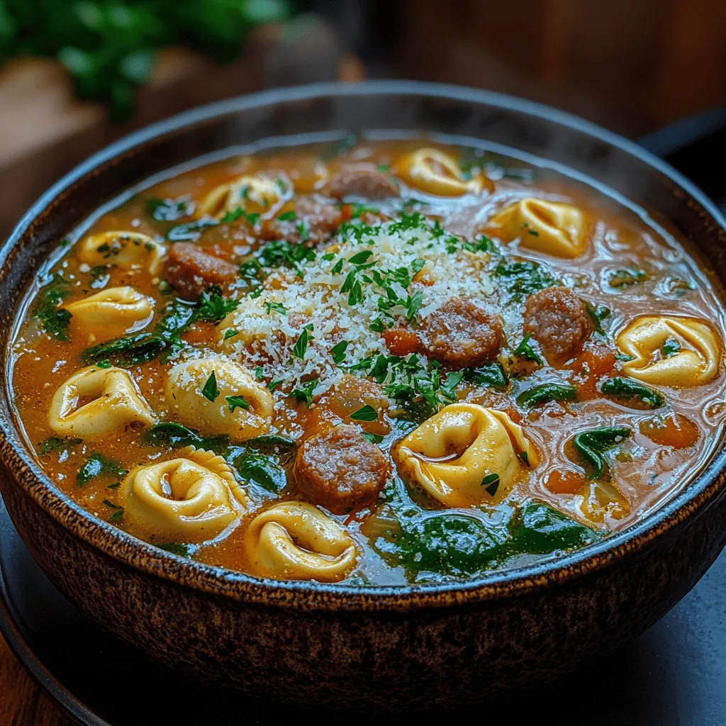 This delightful soup draws inspiration from traditional Italian cuisine, where the use of fresh ingredients and bold flavors reign supreme. Tortellini, a staple in many Italian households, is a small pasta filled with a variety of fillings, such as cheese, meat, or vegetables. Its versatility allows it to shine in numerous dishes, but it truly excels in creamy soups or brothy concoctions. The combination of tortellini and sausage creates a filling meal that is perfect for chilly evenings.
