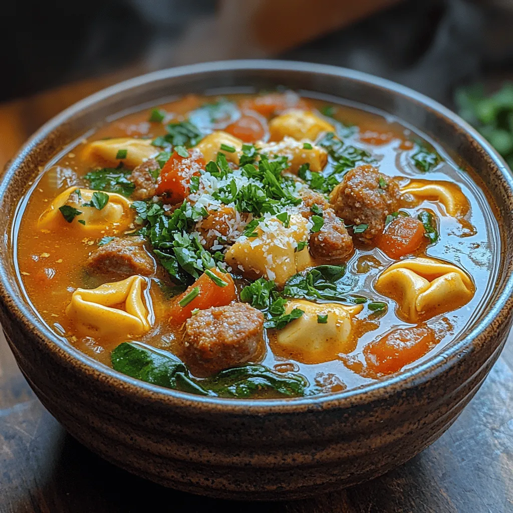 This delightful soup draws inspiration from traditional Italian cuisine, where the use of fresh ingredients and bold flavors reign supreme. Tortellini, a staple in many Italian households, is a small pasta filled with a variety of fillings, such as cheese, meat, or vegetables. Its versatility allows it to shine in numerous dishes, but it truly excels in creamy soups or brothy concoctions. The combination of tortellini and sausage creates a filling meal that is perfect for chilly evenings.