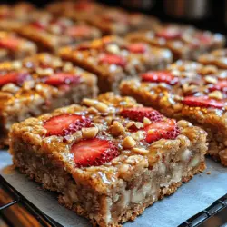In an era where health-conscious choices are becoming increasingly important, finding quick and nutritious snack options can often feel like a daunting task. Enter the Delightful Strawberry Oatmeal Bars, a deliciously wholesome treat that satisfies your sweet tooth while nourishing your body. These bars are not only a fantastic breakfast option but also a perfect on-the-go snack, ideal for busy mornings or post-workout refueling. Their delightful combination of chewy oats and fresh strawberries makes them a hit with both kids and adults alike.