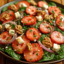 As the warmer months approach, nothing quite compares to the refreshing taste of a vibrant salad that embodies the essence of spring and summer. The Fresh Strawberry Feta Spinach Salad is a delightful dish that not only pleases the palate but also serves as a feast for the eyes. This salad combines the sweet juiciness of fresh strawberries, the creamy tang of feta cheese, and the earthy richness of baby spinach, creating a harmonious balance of flavors that will tantalize your taste buds.
