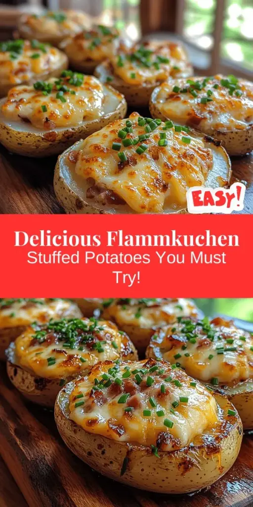 Discover the mouthwatering flavors of Flammkuchen Stuffed Potatoes, a unique twist on the traditional German dish. Combining baked russet potatoes with a creamy filling of crème fraîche, savory bacon, and Gruyère cheese, this recipe is perfect for cozy dinners or gatherings. Whether you enjoy them as a main course or share them with family and friends, these stuffed potatoes are a delightful blend of hearty and gourmet. Explore the origins and preparation steps to create a dish that will impress everyone at your table.