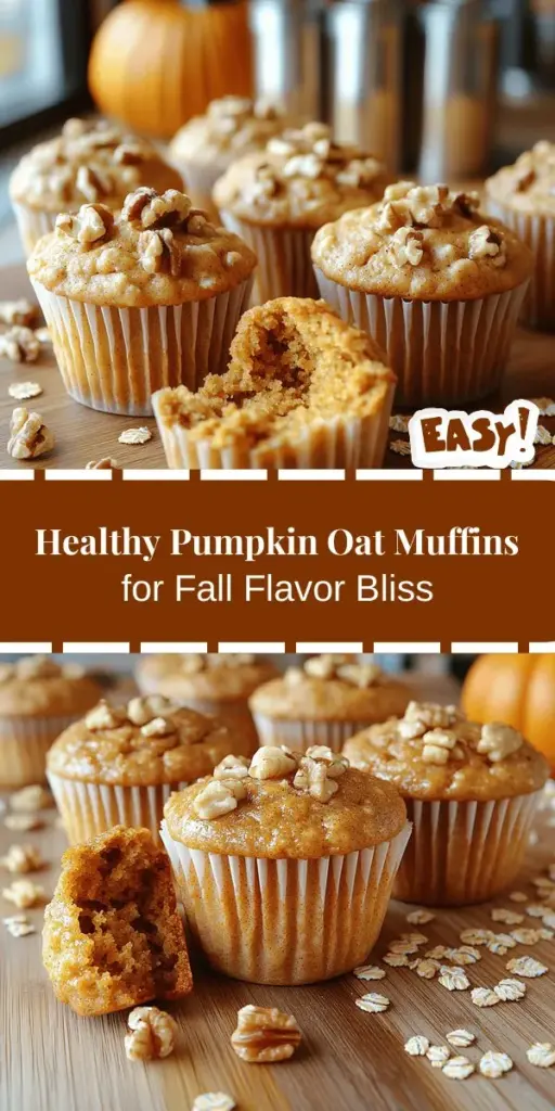 Delight in the flavors of fall with these Wholesome Pumpkin Oat Muffins! Perfect for breakfast or a snack, these muffins combine essential nutrients with the cozy taste of pumpkin and warm spices. Made with rolled oats, whole wheat flour, and natural sweeteners, they offer a healthier alternative to traditional baked goods without compromising on flavor. Each bite is moist and satisfying, making them a must-try for pumpkin lovers and health enthusiasts alike. Enjoy baking and sharing this seasonal treat!