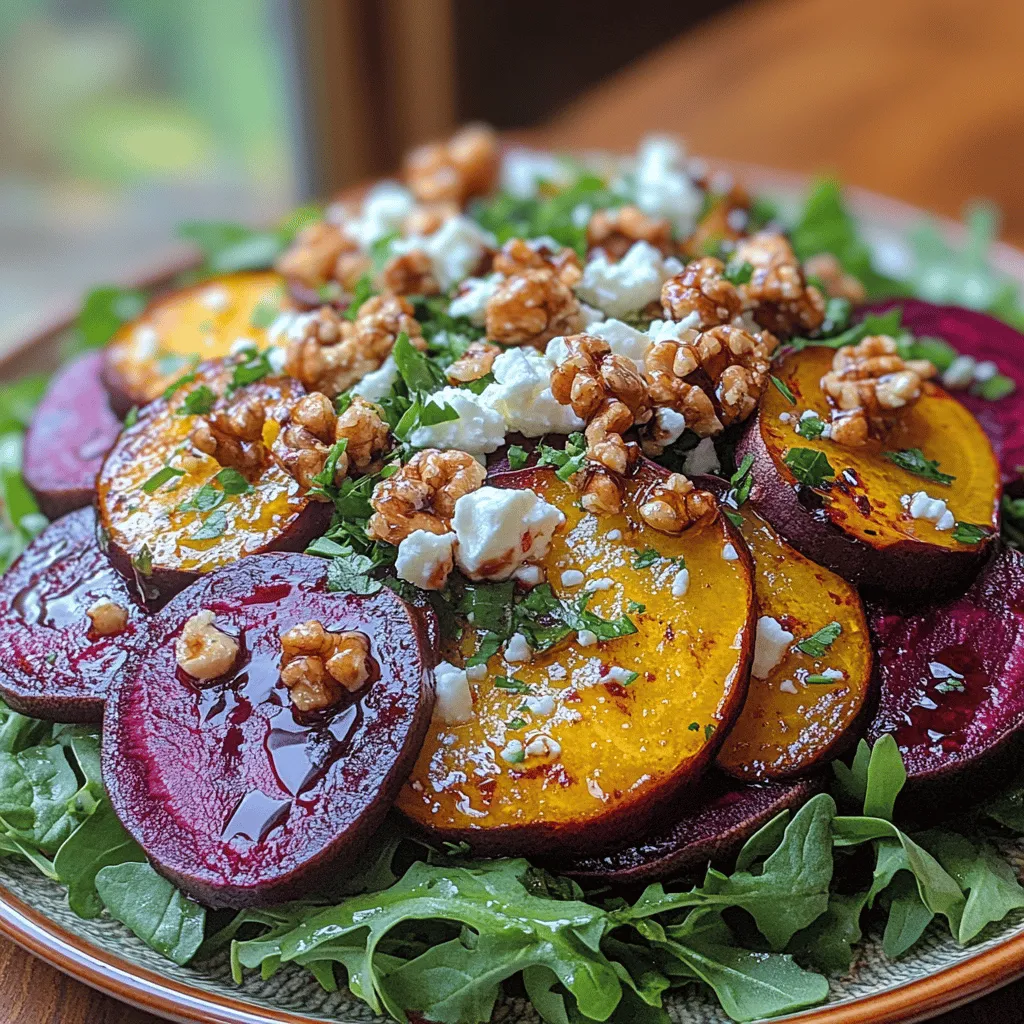 If you're looking to elevate your salad game, the Vibrant Roasted Beet and Feta Salad is a delightful option that checks all the boxes. Bursting with vibrant colors, fresh flavors, and a myriad of health benefits, this salad is as visually appealing as it is nutritious. The rich, earthy sweetness of roasted beets pairs beautifully with the tangy creaminess of feta cheese, while the fresh greens and crunchy nuts add layers of texture and flavor that tantalize the palate.