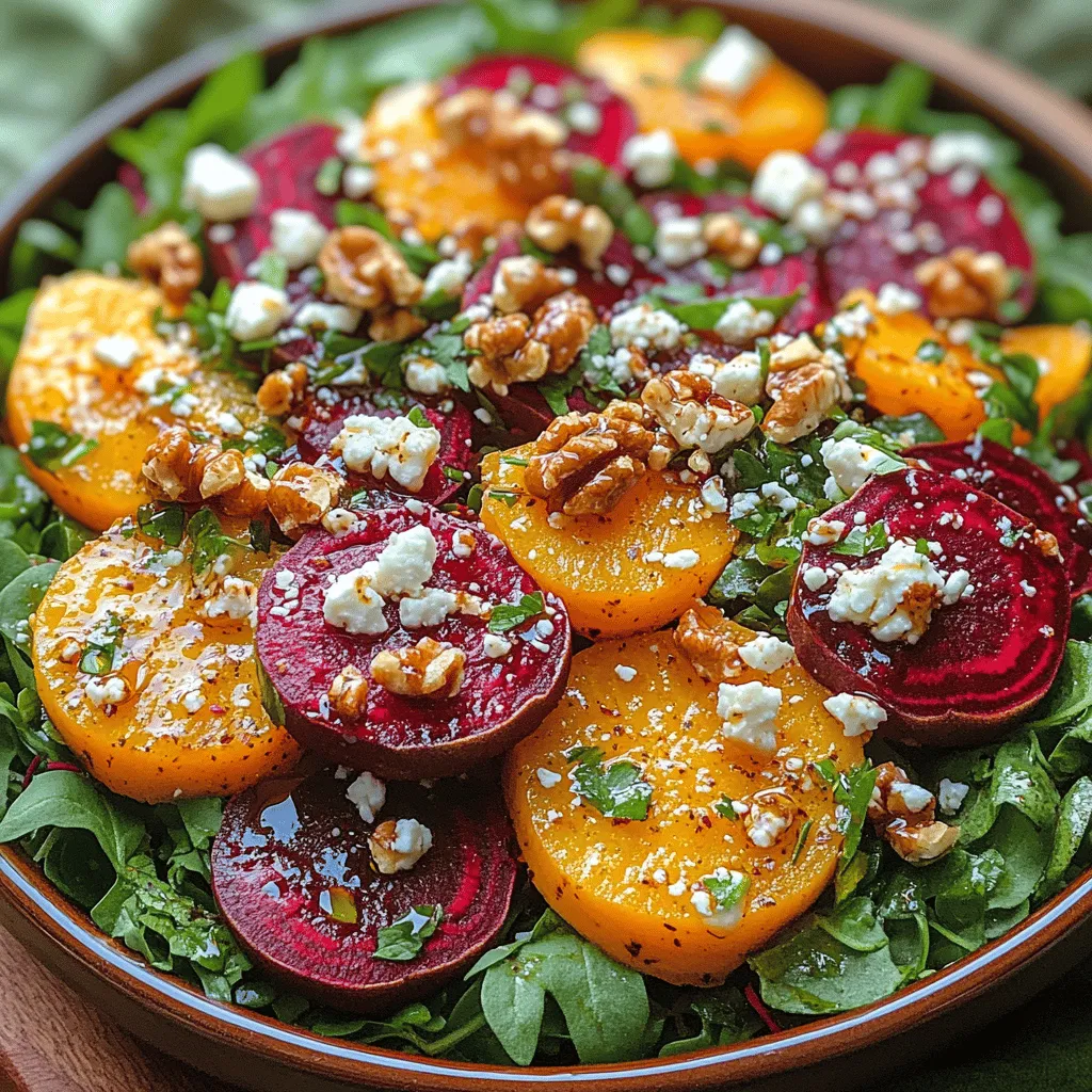 If you're looking to elevate your salad game, the Vibrant Roasted Beet and Feta Salad is a delightful option that checks all the boxes. Bursting with vibrant colors, fresh flavors, and a myriad of health benefits, this salad is as visually appealing as it is nutritious. The rich, earthy sweetness of roasted beets pairs beautifully with the tangy creaminess of feta cheese, while the fresh greens and crunchy nuts add layers of texture and flavor that tantalize the palate.