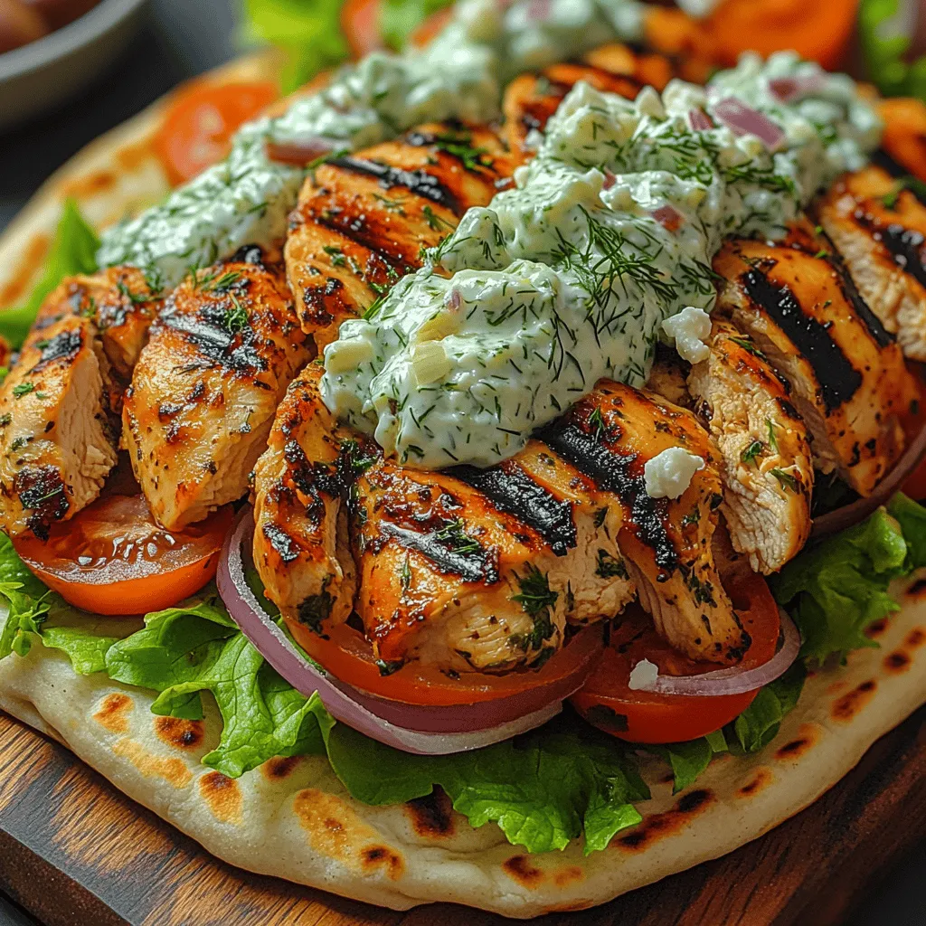 Greek cuisine is a kaleidoscope of flavors, colors, and aromas that tell a story as rich as its history. Among the myriad of delectable dishes that emerge from this Mediterranean paradise, the <strong>Greek Chicken Gyro</strong> stands out as a beloved classic. Originating from the bustling streets of Greece, gyros are not just food; they are a cultural experience. Traditionally made with meat cooked on a vertical rotisserie, the gyro has become an international favorite, known for its mouthwatering flavors and satisfying texture.” /></p>
</p>
<p><strong>Salt and Pepper</strong></p>
</p>
<p>Before diving into the assembly of your Greek Chicken Gyro Delight, let’s not overlook the essentials: salt and pepper. These two simple ingredients play a crucial role in elevating the flavors of your dish. Salt enhances the natural flavors of the chicken and vegetables, while pepper adds a touch of warmth and complexity. When seasoning your chicken prior to marination, be sure to apply a generous amount of salt and a sprinkle of freshly cracked black pepper. This foundational step will make a significant difference in the final taste of your gyros.</p>
</p>
<p>—</p>
</p>
<p><strong>Assembling the Gyro: Creating the Perfect Wrap</strong></p>
</p>
<p>The assembly of your Greek Chicken Gyro is where the magic truly happens. Each component contributes to a balanced flavor profile, creating a delightful fusion of tastes and textures. Here’s how to create the perfect wrap:</p>
</p>
<p>1. <strong>Pita Bread Selection</strong>: Start with fresh pita bread, as it serves as the foundation of your gyro. Opt for soft, fluffy pita that can easily envelop your filling without tearing. You can choose from traditional white pita or whole wheat for a healthier option. Warm the pita slightly in a skillet or microwave to make it pliable and enhance its flavor.</p>
</p>
<p>2. <strong>Fresh Vegetables</strong>: Layer on a generous amount of fresh, crisp vegetables. Begin with a handful of shredded lettuce for crunch. Next, add slices of ripe tomato and thinly sliced red onion. The tomatoes will add juiciness, while the onions provide a sharp contrast that complements the chicken perfectly.</p>
</p>
<p>3. <strong>Optional Toppings</strong>: For an authentic Greek touch, consider adding crumbled feta cheese and Kalamata olives. Feta adds a creamy texture and salty flavor, while olives contribute a briny richness. These toppings are optional but highly recommended for that extra burst of Mediterranean flavor.</p>
</p>
<p>4. <strong>Final Assembly</strong>: To assemble your gyro, start by placing the chicken strips in the center of the warmed pita. Add your fresh vegetables on top, followed by optional toppings. Carefully fold the pita over the filling and wrap it tightly. You can secure it with parchment paper or foil to hold everything together, making it easier to enjoy without any mess.</p>
</p>
<p>—</p>
</p>
<p><strong>Cooking the Chicken: Techniques for Perfection</strong></p>
</p>
<p>The cooking method you choose for your chicken can significantly impact the final result. Here are two popular techniques to consider:</p>
</p>
<p>1. <strong>Grilling</strong>: Grilling the chicken adds a smoky flavor that is quintessential for gyros. Preheat your grill to medium-high heat, and cook the marinated chicken for about 6-8 minutes on each side, or until the internal temperature reaches 165°F. Ensure you get those beautiful grill marks for presentation.</p>
</p>
<p>2. <strong>Skillet Cooking</strong>: If grilling isn’t an option, a skillet works just as well. Heat a tablespoon of olive oil in a large skillet over medium heat. Add the marinated chicken strips and cook for about 5-7 minutes per side, until golden brown and cooked through. The skillet method allows for a delicious sear while keeping the chicken juicy.</p>
</p>
<p><strong>Tips for Achieving Perfect Doneness and Texture</strong>: Regardless of the cooking method you choose, the key to tender chicken lies in not overcrowding the cooking surface. Cook in batches if necessary to ensure even cooking. Also, use a meat thermometer to check for doneness, as this will prevent overcooking and drying out the meat.</p>
</p>
<p><strong>Importance of Letting the Chicken Rest</strong>: Once cooked, allow the chicken to rest for about 5 minutes before slicing. This step is critical as it allows the juices to redistribute, ensuring each bite is juicy and flavorful. After resting, slice the chicken into thin strips to make it easy to wrap into your pita.</p>
</p>
<p>—</p>
</p>
<p><strong>A Step-by-Step Guide to Making Greek Chicken Gyro</strong></p>
</p>
<p>Here’s a comprehensive guide to making your Greek Chicken Gyro Delight, complete with timing for each step to optimize your cooking experience:</p>
</p>
<p>1. <strong>Marinate the Chicken (2-4 hours)</strong>: In a mixing bowl, combine olive oil, lemon juice, garlic, oregano, salt, and pepper. Add the chicken pieces, ensuring they are well-coated. Cover and refrigerate for at least 2 hours, or up to 4 hours for more intense flavor.</p>
</p>
<p>2. <strong>Prepare the Tzatziki Sauce (30 minutes)</strong>: While the chicken marinates, make the tzatziki sauce. In a bowl, combine Greek yogurt, grated cucumber, minced garlic, dill, lemon juice, salt, and pepper. Mix well and refrigerate for at least 30 minutes to let the flavors meld.</p>
</p>
<p>3. <strong>Cook the Chicken (15 minutes)</strong>: Preheat your grill or skillet. Cook the marinated chicken as described above, ensuring it reaches an internal temperature of 165°F.</p>
</p>
<p>4. <strong>Prepare the Vegetables (10 minutes)</strong>: While the chicken cooks, wash and slice your vegetables. Chop lettuce, slice tomatoes, and thinly slice red onions. If using, crumble feta and pit Kalamata olives.</p>
</p>
<p>5. <strong>Assemble the Gyros (10 minutes)</strong>: Warm your pita bread, layer in the chicken, fresh veggies, and optional toppings. Wrap it all up tightly.</p>
</p>
<p>6. <strong>Serve and Enjoy</strong>: Serve your Greek Chicken Gyro Delight with extra tzatziki on the side and enjoy this delicious meal that brings a taste of Greece to your kitchen.</p>
</p>
<p>—</p>
</p>
<p><strong>Nutritional Benefits of Greek Chicken Gyro</strong></p>
</p>
<p>Greek Chicken Gyro Delight is not only delicious but also nutritious. Here’s a breakdown of the health benefits of its primary ingredients:</p>
</p>
<p>– <strong>Chicken</strong>: A fantastic source of lean protein, chicken helps build and repair tissues. It’s also packed with essential nutrients like B vitamins and selenium.</p>
</p>
<p>– <strong>Fresh Vegetables</strong>: The inclusion of lettuce, tomatoes, and onions provides a wealth of vitamins, minerals, and antioxidants. Tomatoes are particularly high in lycopene, a powerful antioxidant linked to many health benefits.</p>
</p>
<p>– <strong>Greek Yogurt</strong>: The tzatziki sauce made from Greek yogurt offers probiotics that support gut health. It is also a good source of calcium and protein.</p>
</p>
<p>– <strong>Olive Oil</strong>: Rich in monounsaturated fats, olive oil is heart-healthy and can help reduce inflammation.</p>
</p>
<p>This dish fits perfectly into various dietary preferences, including the Mediterranean diet, known for its emphasis on whole foods, healthy fats, and plant-based ingredients. It can also be adjusted to accommodate gluten-free or dairy-free diets by swapping out pita or yogurt as needed.</p>
</p>
<p>—</p>
</p>
<p><strong>Cultural Significance of Gyros in Greek Cuisine</strong></p>
</p>
<p>Gyros are more than just a popular street food; they hold a significant place in Greek culinary tradition. The word “gyros” comes from the Greek word for “turn,” referencing the way the meat is cooked on a vertical rotisserie. Traditionally, gyros are made with pork, but chicken, lamb, and beef variations have emerged over time.</p>
</p>
<p>Gyros have a rich history dating back to the early 20th century in Greece, evolving from the Turkish döner kebab. Over the decades, they have gained international fame, becoming a beloved dish in many countries, particularly in the United States and Europe.</p>
</p>
<p>In Greece, gyros are often enjoyed as a quick meal on the go, typically served with a side of fries or wrapped in pita with fresh vegetables and sauces. Each region of Greece has its unique spin on gyros, showcasing local flavors and ingredients. For example, in some areas, you may find spicy variations or different sauces that reflect regional preferences.</p>
</p>
<p>—</p>
</p>
<p><strong>Conclusion</strong></p>
</p>
<p>Creating your own Greek Chicken Gyro Delight at home is not just about satisfying your taste buds—it’s an experience that invites you to explore the rich cultural tapestry of Greek cuisine. The delightful fusion of marinated chicken, fresh vegetables, and creamy tzatziki wrapped in warm pita bread embodies the essence of Mediterranean flavors.</p>
</p>
<p>Making this dish is simple and can bring a taste of Greece to your dining table any day of the week. Whether you enjoy it as a quick lunch or a dinner centerpiece, you’ll appreciate the balance of flavors and textures that this gyro delivers. So gather your ingredients, follow the steps, and embark on this gastronomic journey that celebrates the joy of cooking and the beauty of sharing food with loved ones. Embrace the vibrant flavors of Greek cuisine and create memories that will last a lifetime.</p>
</div>
