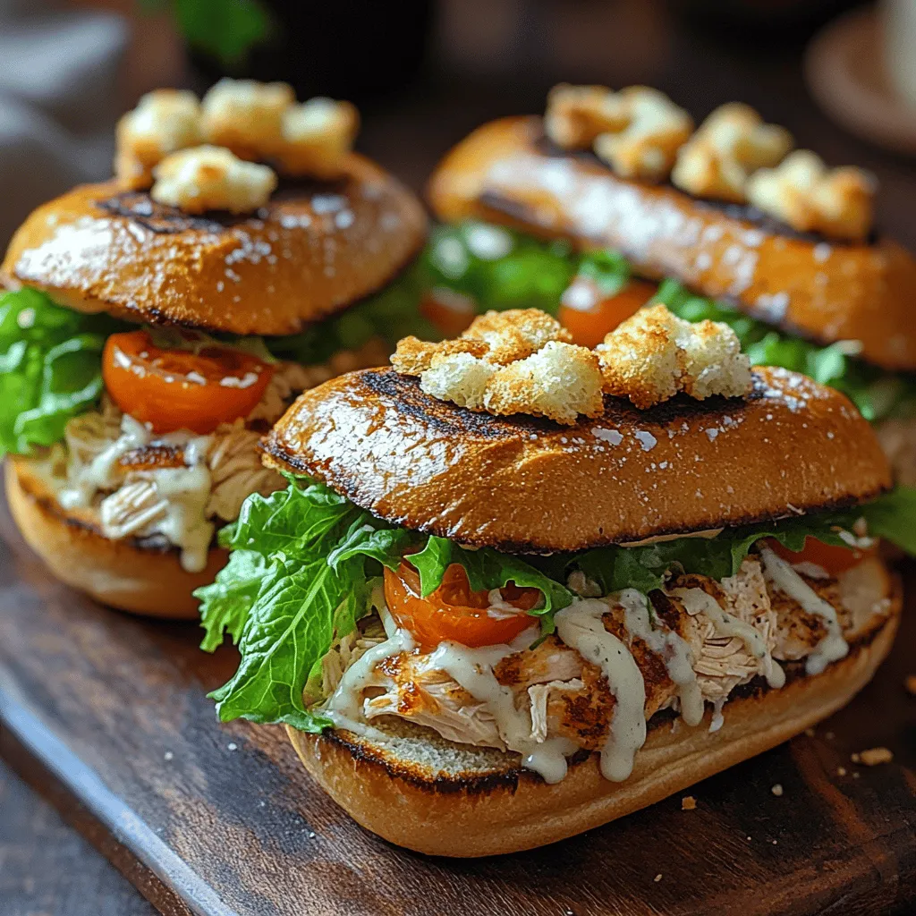 Savory Slow Cooker Chicken Caesar Sandwiches are the ultimate combination of convenience and mouthwatering flavor. This dish is perfect for busy families looking to streamline mealtime without sacrificing taste, as well as for entertaining guests who appreciate a hearty and satisfying meal. Imagine tender, shredded chicken infused with the rich, zesty taste of Caesar dressing, all nestled between sturdy sandwich rolls and topped with fresh vegetables. Whether you're preparing a casual family dinner or hosting a weekend gathering, these sandwiches are sure to impress everyone at the table.
