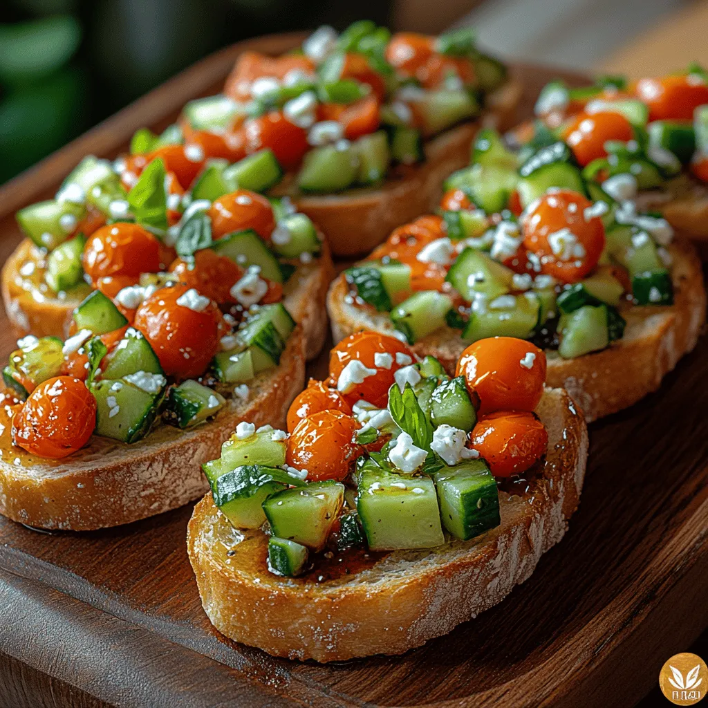 Bruschetta, a beloved Italian antipasto, is a culinary staple that epitomizes the joy of simple ingredients coming together to create an explosion of flavor. This dish is not only a crowd-pleaser at gatherings and parties but also serves as an ideal light snack for those sunny afternoons when you crave something refreshing yet satisfying. Among the myriad of bruschetta recipes, the Zesty Tomato Cucumber Bruschetta stands out with its vibrant flavors and fresh ingredients that dance on the palate.