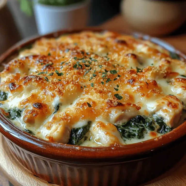 Fresh spinach is the star of this recipe, adding a vibrant green color and a plethora of nutrients. Spinach is known for being rich in vitamins A, C, and K, along with essential minerals like iron and magnesium. These nutrients contribute to a well-rounded diet, supporting everything from immune function to bone health. Moreover, spinach is a powerful antioxidant, helping to combat oxidative stress in the body. When sautéed, spinach wilts down significantly, intensifying its flavor and making it an excellent complement to the creamy elements of the dish.