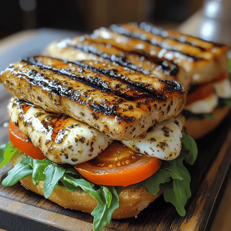 The Grilled Chicken Caprese Sandwich offers a tantalizing blend of flavors that perfectly embodies the essence of Italian cuisine. This delightful sandwich combines succulent grilled chicken with the fresh and vibrant flavors of a traditional Caprese salad, making it a standout choice for any meal. With its layers of creamy mozzarella, juicy tomatoes, aromatic basil, and a drizzle of tangy balsamic glaze, each bite transports you to a sun-soaked Italian terrace.