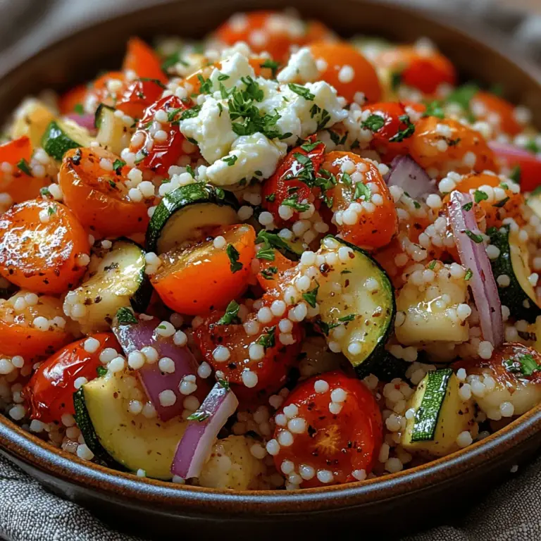When it comes to vibrant and nutritious meals, few dishes can compete with the refreshing and colorful Chilled Roasted Veggie Couscous Delight. This delightful recipe combines the nutty texture of couscous with a medley of seasonal roasted vegetables, creating a dish that is as pleasing to the eye as it is to the palate. Whether you are preparing a light lunch for yourself, planning a picnic with friends, or looking for a perfect side dish to complement your main course, this couscous salad ticks all the boxes.