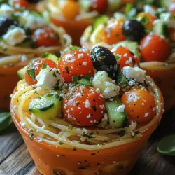 Chilled Zesty Spaghetti Salad Cups are a delightful and refreshing dish that combines the heartiness of pasta with the vibrant flavors of fresh vegetables and zesty dressing. This unique salad not only tantalizes the taste buds but also offers a visually appealing presentation, making it an ideal choice for a variety of occasions. From summer picnics to festive parties and family gatherings, these salad cups bring a touch of elegance and fun to any table.