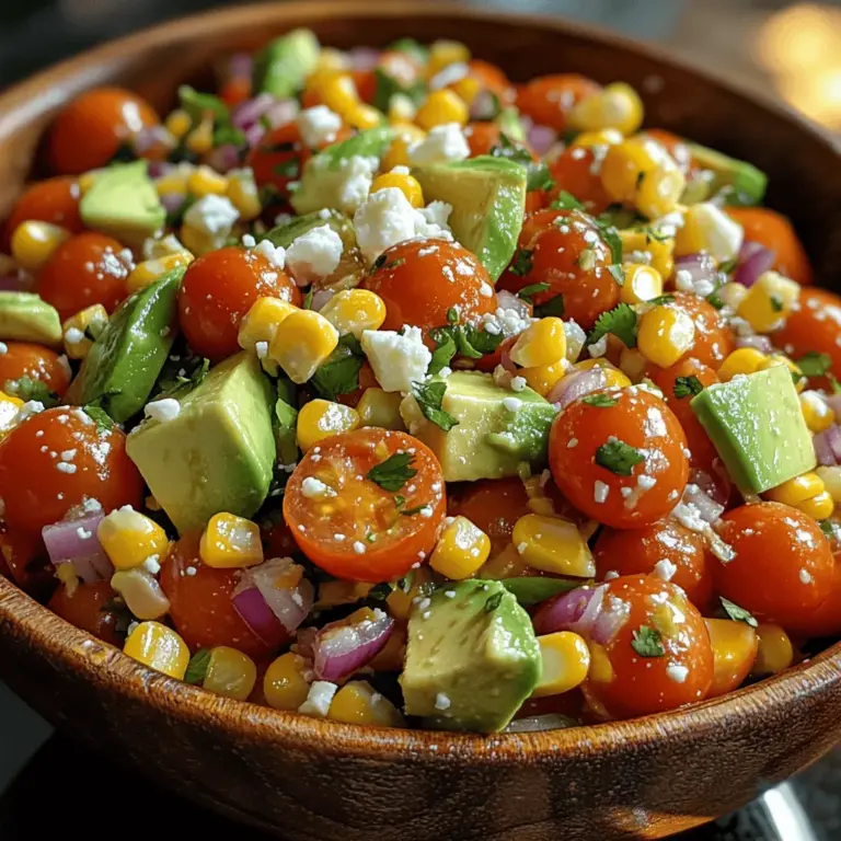 When it comes to salads, the quality of the ingredients is paramount. Using fresh produce not only enhances the flavor but also maximizes the nutritional value of the dish. The Corn & Tomato Fiesta Salad showcases the best of what summer has to offer, featuring ingredients at their peak freshness.